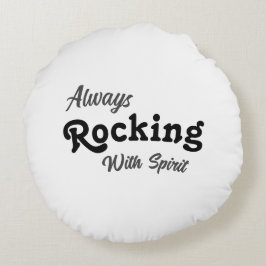 ようこそ私たちのポーチ/常に/白/ ラウンドクッション