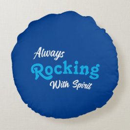 ようこそ私たちのポーチ/常に/青/ ラウンドクッション