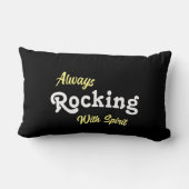 ようこそ私たちのポーチ/常に/黒/ ランバークッション (裏面)