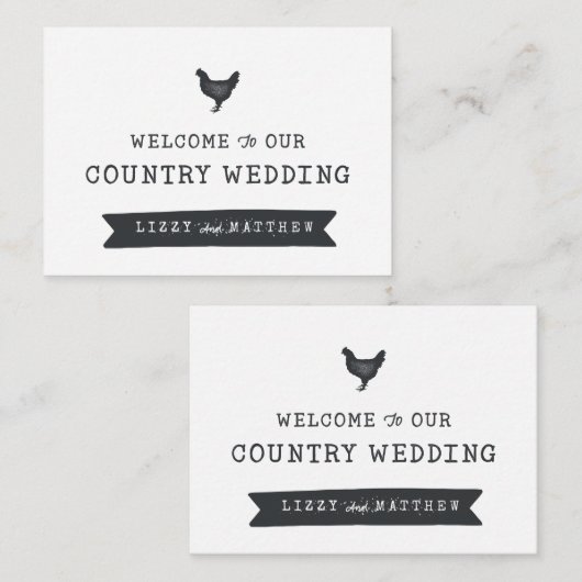 ようこそ私たちの国の結婚式モダンへ ノートカード (正面/裏面)