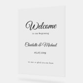 ようこそ私たちの始まり！フォームボード アクリルサイン (傾斜)