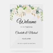 ようこそ私たちの始まり！フォームボード アクリルサイン (正面)