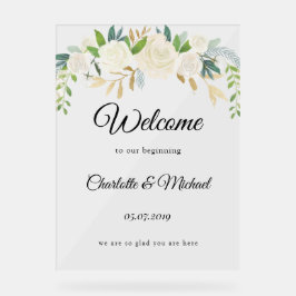 ようこそ私たちの始まり！フォームボード アクリルサイン