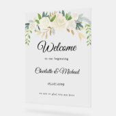 ようこそ私たちの始まり！フォームボード アクリルサイン (傾斜)