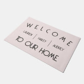 「ようこそ私たちの家カスタムへ」 ドアマット (アングル)