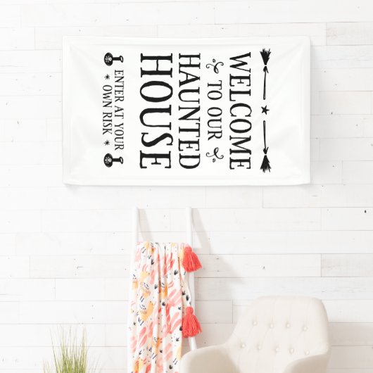 ようこそ私たちの家幽霊のよく出るへ 横断幕 (インサイチュ)