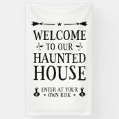 ようこそ私たちの家幽霊のよく出るへ 横断幕 (縦)