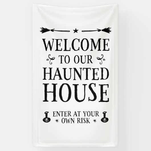 ようこそ私たちの家幽霊のよく出るへ 横断幕 (縦)