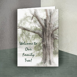 ようこそ私たちの家族の木のノテカード カード