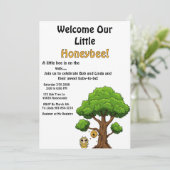 ようこそ私たちの小さなミツバチ赤ちゃんシャワー招待状 招待状 (スタンド正面)