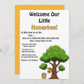 ようこそ私たちの小さなミツバチ赤ちゃんシャワー招待状 招待状 (正面/裏面)