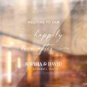 ようこそ私たちの幸せな永遠に鏡デカール ウィンドウサイン (シート2)