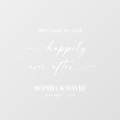 ようこそ私たちの幸せな永遠に鏡デカール ウィンドウサイン (シート)