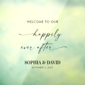 ようこそ私たちの幸せな永遠に鏡デカール ウィンドウサイン (シート3)