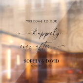 ようこそ私たちの幸せな永遠に鏡デカール ウィンドウサイン (シート2)