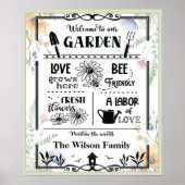 ようこそ私たちの庭の引用文水の色ポスター ポスター (正面)