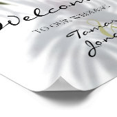 ようこそ私たちの手のひら結婚の蘭の影ビーチ ポスター (角)