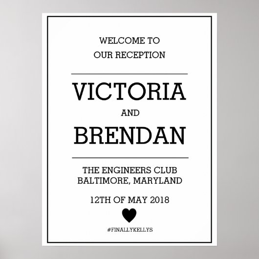 ようこそ私たちの披露宴署名 ポスター (正面)