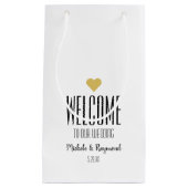 ようこそ私たちの白結婚へ スモールペーパーバッグ (正面)