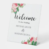 ようこそ私たちの結婚の | フローラ結婚の歓迎 台座サイン (正面)