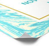 ようこそ私たちの結婚ターコイズ大理石デザイン ポスター (角)