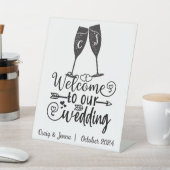 ようこそ私たちの結婚トーストカスタムー 台座サイン (インサイチュ)