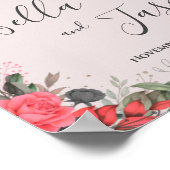 ようこそ私たちの結婚ピーチオレンジのフローラへ結婚 ポスター (角)