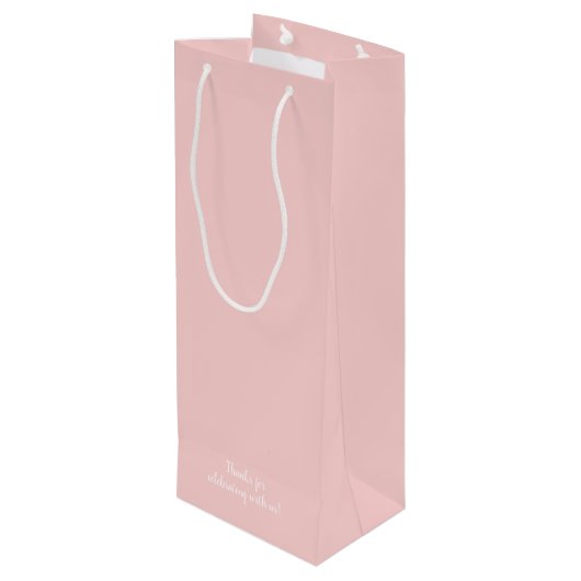 ようこそ私たちの結婚赤面ピンク ワインギフトバッグ (裏面アングル)