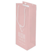 ようこそ私たちの結婚赤面ピンク ワインギフトバッグ (正面アングル)