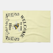 ようこそ私たちの蜂の巣クラシック キッチンタオル (横)
