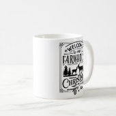 ようこそ私たちの農家クリスマスコーヒーマグ コーヒーマグカップ (正面右)