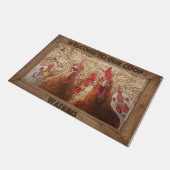 ようこそ私たちのCoopのフォーマット、チキンおもしろい。 ドアマット (アングル)