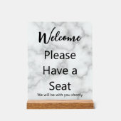 ようこそ私たちはあなたと一緒に座って下さい アクリルサイン (正面)