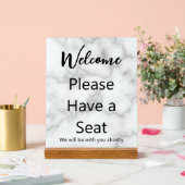 ようこそ私たちはあなたと一緒に座って下さい アクリルサイン (ウェディング)