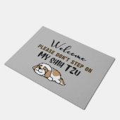 ようこそ私のシーズー（犬）Tzuに足を踏み入れないで下さい ドアマット (アングル)