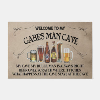 ようこそ私の男の洞窟のマット、男おもしろい ドアマット