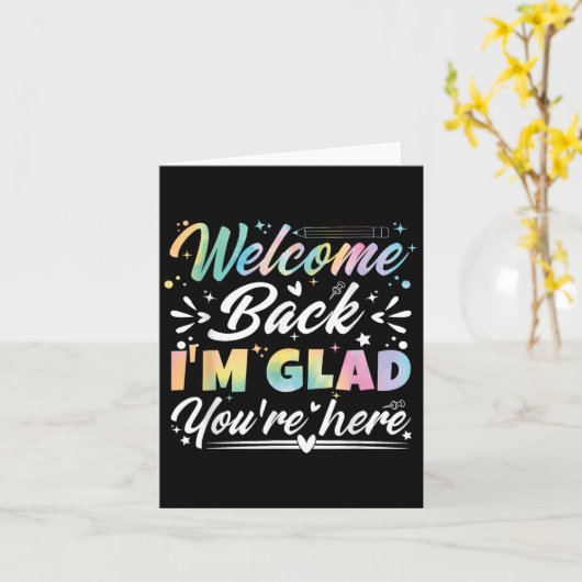 ようこそ私はあなたはここでSchの最初の日を歓迎する カード (黄色い花)