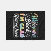 ようこそ私はあなたはここでSchの最初の日を歓迎する フリースブランケット (正面(横))