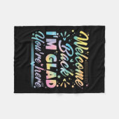 ようこそ私はあなたはここでSchの最初の日を歓迎する フリースブランケット (正面(横))