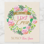 ようこそ私はクルーのブライダルパーティギフト ワインラベル (シングルラベル)