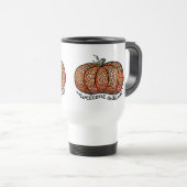 ようこそ秋のフィリグリーのカボチャ トラベルマグ (正面右)
