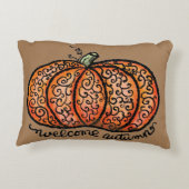 ようこそ秋のフィリグリーカボチャ アクセントクッション (裏面)