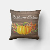 ようこそ秋の水彩カ素朴ボチャ クッション (裏面)