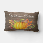 ようこそ秋の水彩カ素朴ボチャ ランバークッション (裏面)