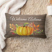 ようこそ秋の水彩カ素朴ボチャ ランバークッション (ブランケット)