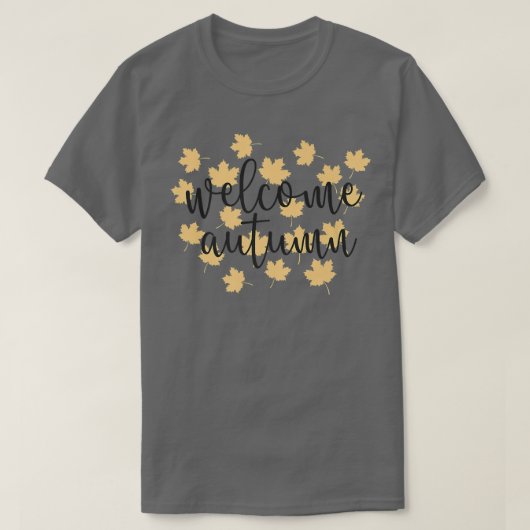 ようこそ秋の黄色葉の Tシャツ (デザイン正面)