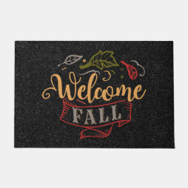 ようこそ秋形式 ドアマット