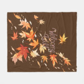 ようこそ秋、紅葉 フリースブランケット (正面(横))