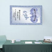 ようこそ第65番クール目の数字のパターン-青/白 横断幕 (トレードショー)