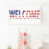 ようこそ米国国旗(h) bnrcntにオーバーレイ 横断幕 (インサイチュ)